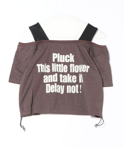 GORGE（ゴージ）の「《フェイクレイヤード×オフショル風》レディース 半袖Tシャツ リブタンクドッキング 春夏秋（Tシャツ/カットソー・レディース・ブラック/ブラウン/オフホワイト/その他1・F）」の15枚目の写真