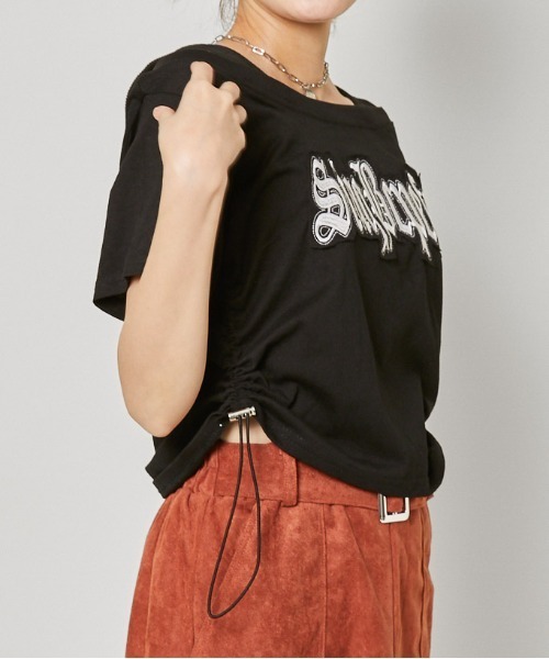 GORGE（ゴージ）の「《フェイクレイヤード×オフショル風》レディース 半袖Tシャツ リブタンクドッキング 春夏秋（Tシャツ/カットソー・レディース・ブラック/ブラウン/オフホワイト/その他1・F）」の9枚目の写真