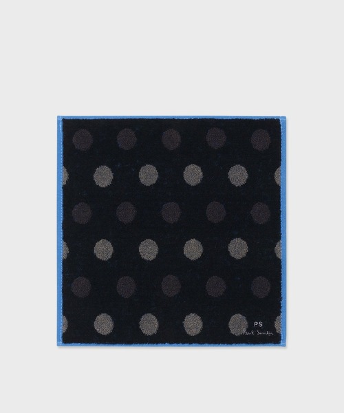 PS Paul Smith(ピーエスポールスミス)の「コントラストスポット タオルハンカチ【250367 THANK】(ハンカチ/ハンドタオル・メンズ・グレー/ブラック・FREE)」の2枚目の写真