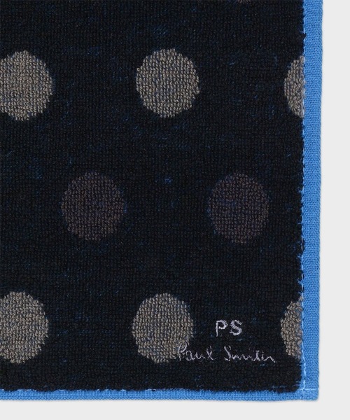 PS Paul Smith(ピーエスポールスミス)の「コントラストスポット タオルハンカチ【250367 THANK】(ハンカチ/ハンドタオル・メンズ・グレー/ブラック・FREE)」の4枚目の写真