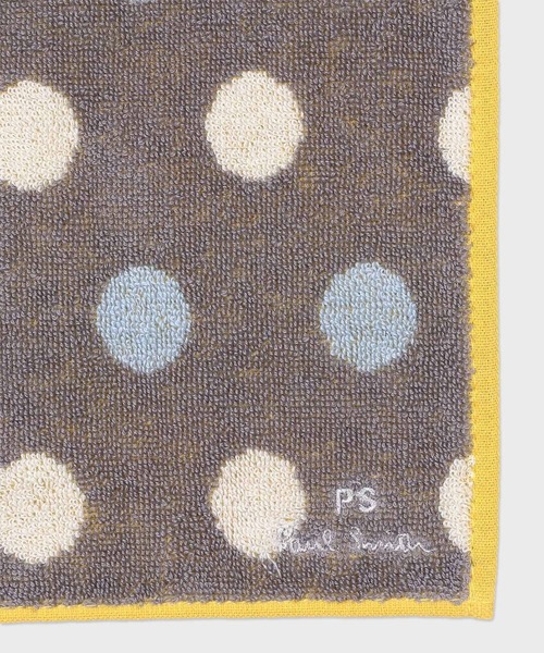 PS Paul Smith(ピーエスポールスミス)の「コントラストスポット タオルハンカチ【250367 THANK】(ハンカチ/ハンドタオル・メンズ・グレー/ブラック・FREE)」の6枚目の写真