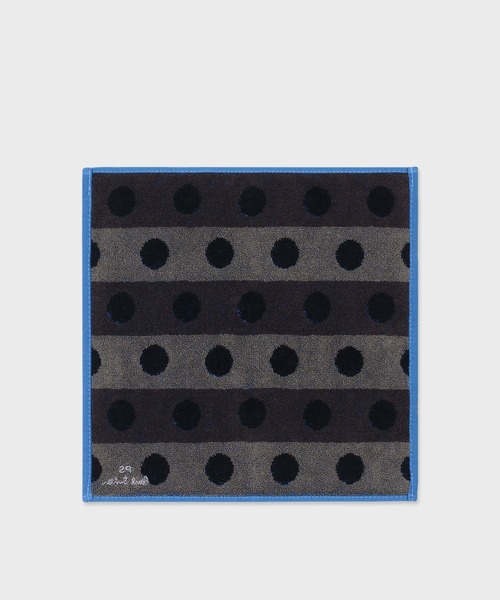 PS Paul Smith(ピーエスポールスミス)の「コントラストスポット タオルハンカチ【250367 THANK】(ハンカチ/ハンドタオル・メンズ・グレー/ブラック・FREE)」の3枚目の写真
