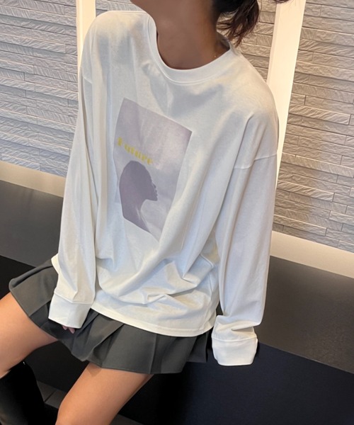 DIP IN CHOCOLATE（ディップインチョコレート）の「グラフィックビッグロンT【DIP IN CHOCOLATE】（Tシャツ/カットソー・レディース・オフホワイト/ホワイト系その他2/ホワイト系その他3・F）」の7枚目の写真