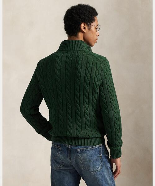 ケーブルニット コットン クォータージップ セーター（ニット/セーター