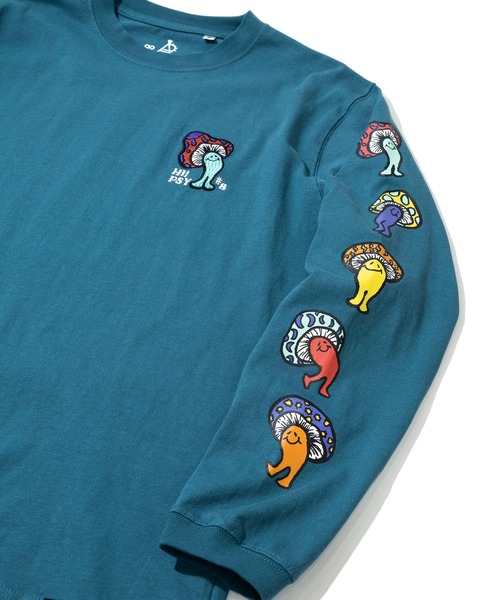 go slow caravan（ゴースローキャラバン）の「USA/C Hi!PSY!キノコ ロングスリーブ TEE（Tシャツ/カットソー・メンズ・ブルーグリーン/ブラック系その他2/ホワイト・X-LARGE/LARGE/MEDIUM）」の4枚目の写真