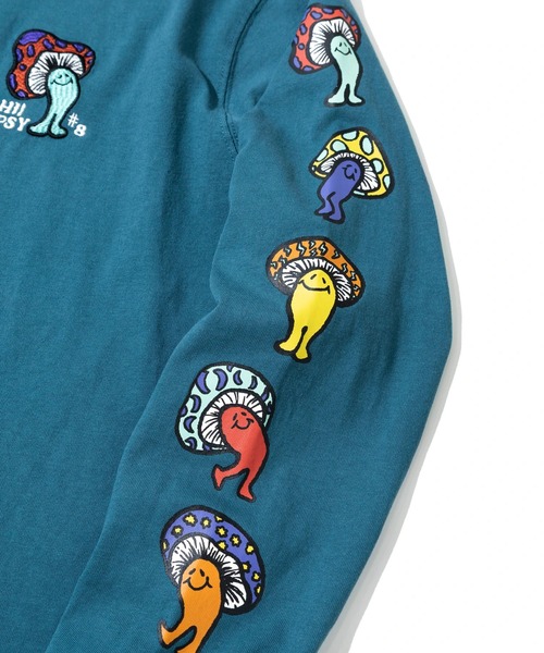 go slow caravan（ゴースローキャラバン）の「USA/C Hi!PSY!キノコ ロングスリーブ TEE（Tシャツ/カットソー・メンズ・ブルーグリーン/ブラック系その他2/ホワイト・X-LARGE/LARGE/MEDIUM）」の16枚目の写真