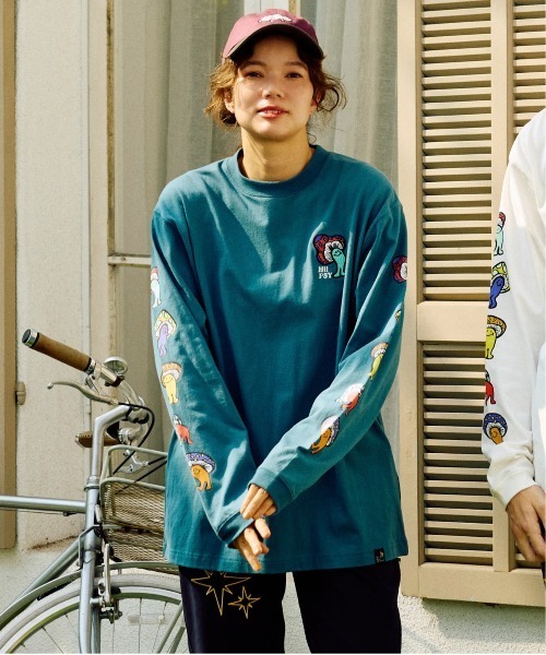 go slow caravan（ゴースローキャラバン）の「USA/C Hi!PSY!キノコ ロングスリーブ TEE（Tシャツ/カットソー・メンズ・ブルーグリーン/ブラック系その他2/ホワイト・X-LARGE/LARGE/MEDIUM）」の12枚目の写真