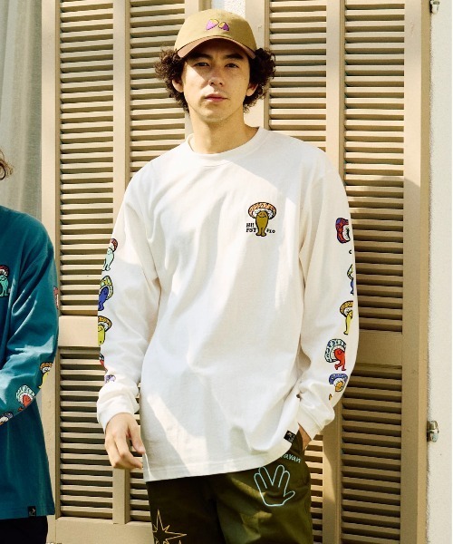 go slow caravan（ゴースローキャラバン）の「USA/C Hi!PSY!キノコ ロングスリーブ TEE（Tシャツ/カットソー・メンズ・ブルーグリーン/ブラック系その他2/ホワイト・X-LARGE/LARGE/MEDIUM）」の17枚目の写真