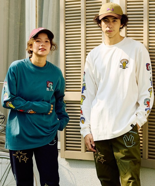 go slow caravan（ゴースローキャラバン）の「USA/C Hi!PSY!キノコ ロングスリーブ TEE（Tシャツ/カットソー・メンズ・ブルーグリーン/ブラック系その他2/ホワイト・X-LARGE/LARGE/MEDIUM）」の18枚目の写真