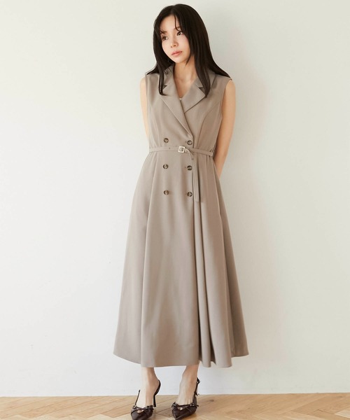 Luan(ルアン)の「【Luan】TRENCH LONG DRESS/トレンチロングドレス(ワンピース・レディース・アイボリー/ベージュ・1/0)」の2枚目の写真