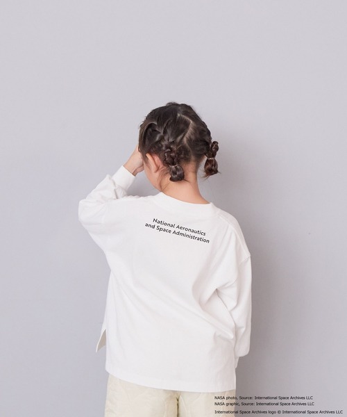 LOWRYS FARM（ローリーズファーム）の「ＮＡＳＡプリントロンＴ　 593053（Tシャツ/カットソー・キッズ・ブラック/オフホワイト/グレー・140cm/130cm/120cm/110cm/150cm）」の7枚目の写真