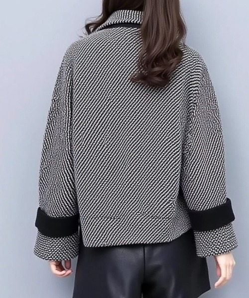 セール】千鳥格子風パイピングジャケット（その他アウター）｜cammie