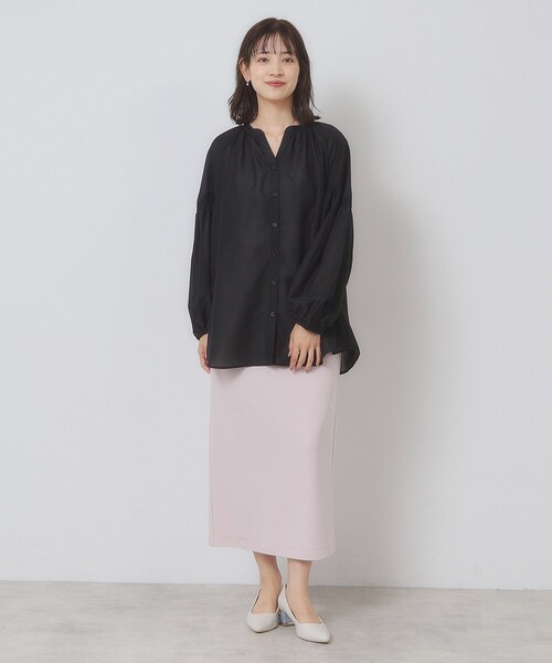 ITS'DEMO（イッツデモ）の「【手洗い可】シアーボリューム袖ブラウス（シャツ/ブラウス・レディース・ブルー/パープル系/ブラック・00）」の8枚目の写真