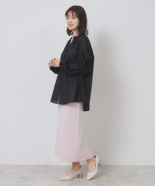 ITS'DEMO（イッツデモ）の「【手洗い可】シアーボリューム袖ブラウス（シャツ/ブラウス・レディース・ブルー/パープル系/ブラック・00）」の9枚目の写真