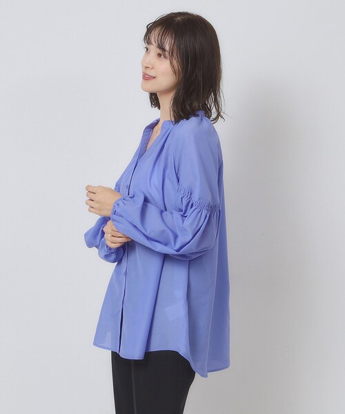 ITS'DEMO（イッツデモ）の「【手洗い可】シアーボリューム袖ブラウス（シャツ/ブラウス・レディース・ブルー/パープル系/ブラック・00）」の15枚目の写真