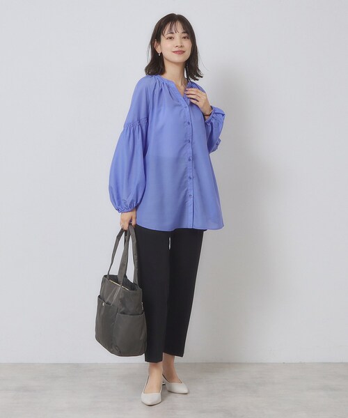 ITS'DEMO（イッツデモ）の「【手洗い可】シアーボリューム袖ブラウス（シャツ/ブラウス・レディース・ブルー/パープル系/ブラック・00）」の17枚目の写真