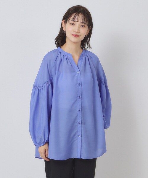 ITS'DEMO（イッツデモ）の「【手洗い可】シアーボリューム袖ブラウス（シャツ/ブラウス・レディース・ブルー/パープル系/ブラック・00）」の19枚目の写真