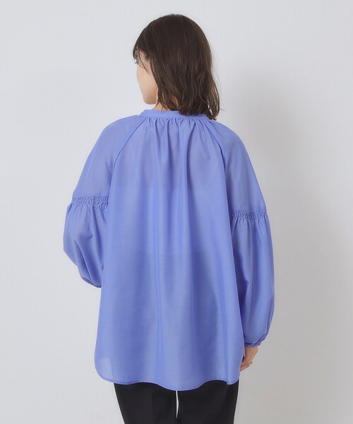 ITS'DEMO（イッツデモ）の「【手洗い可】シアーボリューム袖ブラウス（シャツ/ブラウス・レディース・ブルー/パープル系/ブラック・00）」の21枚目の写真