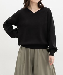 Honeys | 【しなやかニット・ヒアルロン酸加工・しなやかニット】ヒアルロン酸Ｖネック(ニット/セーター)