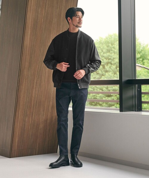 WEB限定 WARDROBE SMART】ブラックメルトン レザーライク