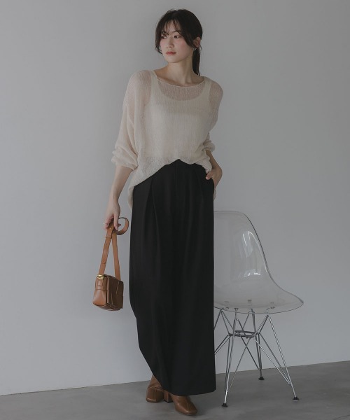 slattgir(スラットジール)の「高身長 クロスタックワイドパンツ(トールサイズ)Essenave(その他パンツ・レディース・チャコールグレー/ブラック・TM/TL/TLL/T3L)」の16枚目の写真