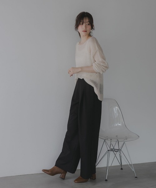 slattgir(スラットジール)の「高身長 クロスタックワイドパンツ(トールサイズ)Essenave(その他パンツ・レディース・チャコールグレー/ブラック・TM/TL/TLL/T3L)」の17枚目の写真