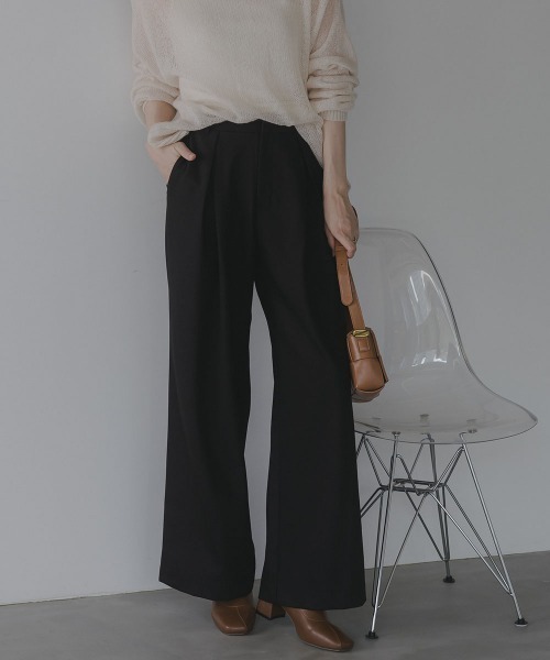 slattgir(スラットジール)の「高身長 クロスタックワイドパンツ(トールサイズ)Essenave(その他パンツ・レディース・チャコールグレー/ブラック・TM/TL/TLL/T3L)」の18枚目の写真