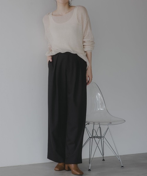 slattgir(スラットジール)の「高身長 クロスタックワイドパンツ(トールサイズ)Essenave(その他パンツ・レディース・チャコールグレー/ブラック・TM/TL/TLL/T3L)」の20枚目の写真