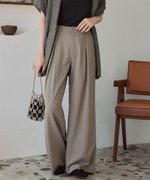 slattgir(スラットジール)の「高身長 クロスタックワイドパンツ(トールサイズ)Essenave(その他パンツ・レディース・チャコールグレー/ブラック・TM/TL/TLL/T3L)」の8枚目の写真