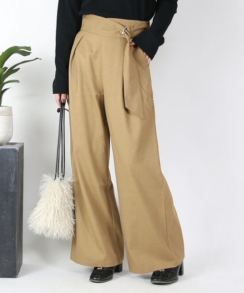 セール】ベルト付きワイドパンツ（スラックス）｜and it_