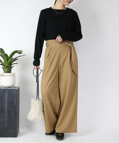 Theory 20aw ベルト付きワイドパンツ ブラウン Theory 20aw ベルト付きワイドパンツ ブラウン