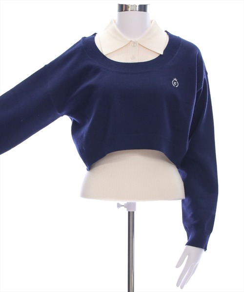 clear（クリア）の「2way刺繍入りアンサンブルニットトップス［大人 カジュアル 着回し力抜群］≪AW新作≫（ニット/セーター・レディース・ブラック/杢グレー/ピンク/ネイビー・F）」の15枚目の写真