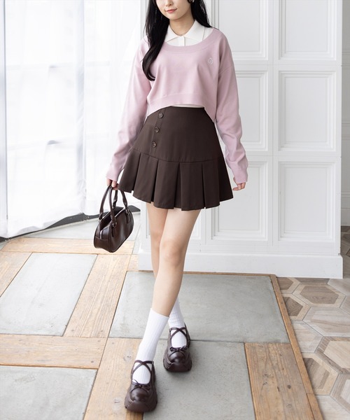 clear（クリア）の「2way刺繍入りアンサンブルニットトップス［大人 カジュアル 着回し力抜群］≪AW新作≫（ニット/セーター・レディース・ブラック/杢グレー/ピンク/ネイビー・F）」の6枚目の写真