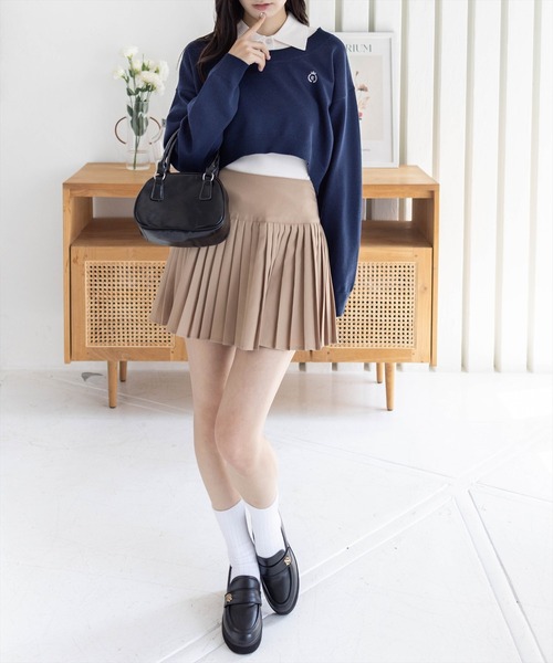 セール】2way刺繍入りアンサンブルニットトップス［大人 カジュアル 着