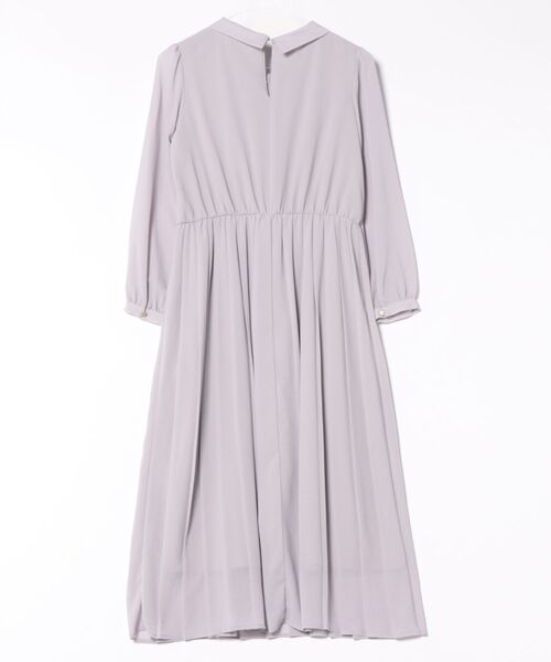 INTERPLANET（インタープラネット）の「シフォンジョーゼットプリーツワンピース（ワンピース・レディース・ライトベージュ/ネイビー・FREE）」の3枚目の写真