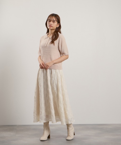 QUEENS COURT(クイーンズコート)の「シャギーヤーンポロニットトップス≪手洗い可能≫(ニット/セーター・レディース・アイボリー/ピンク/サックスブルー・M)」の14枚目の写真