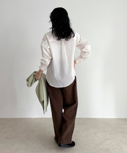 セール】バンドカラーフリルシャツ（シャツ/ブラウス）｜fredy emue