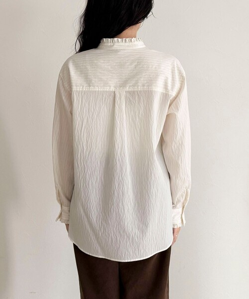 fredy emue（フレディエミュ）の「バンドカラーフリルシャツ（シャツ/ブラウス・レディース・ホワイト系その他/ブルー・38）」の20枚目の写真