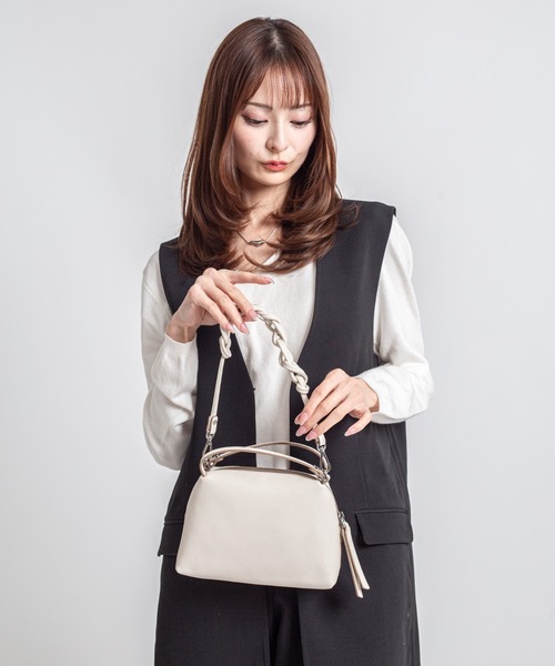 GIANNI CHIARINI/ジャンニキアリーニ】2WAY レザーハンドバッグ