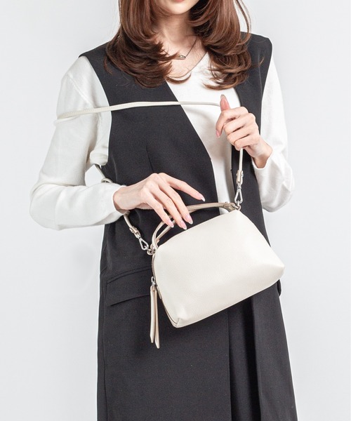 GIANNI CHIARINI/ジャンニキアリーニ】2WAY レザーハンドバッグ