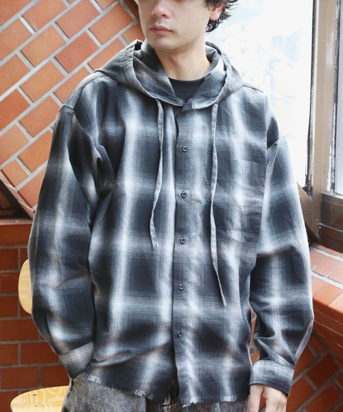 8(eight)(エイト)の「オーバーサイズフードシャツ(シャツ/ブラウス・メンズ・ブラック/ブルー/ブラウン・MEDIUM/LARGE)」の10枚目の写真