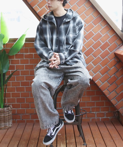 8(eight)(エイト)の「オーバーサイズフードシャツ(シャツ/ブラウス・メンズ・ブラック/ブルー/ブラウン・MEDIUM/LARGE)」の6枚目の写真