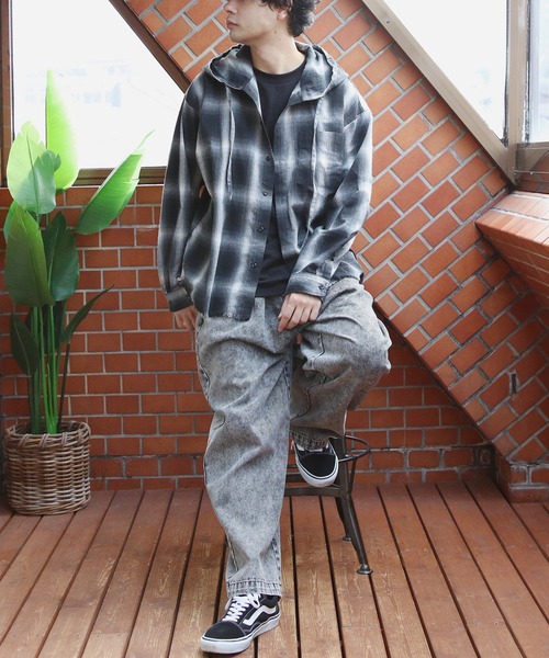 8(eight)(エイト)の「オーバーサイズフードシャツ(シャツ/ブラウス・メンズ・ブラック/ブルー/ブラウン・MEDIUM/LARGE)」の8枚目の写真