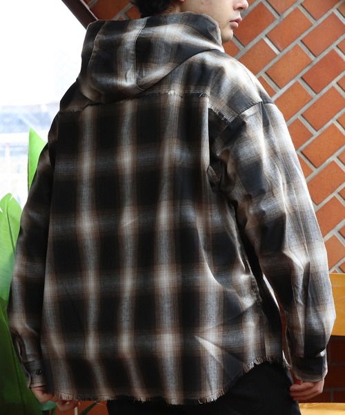 8(eight)(エイト)の「オーバーサイズフードシャツ(シャツ/ブラウス・メンズ・ブラック/ブルー/ブラウン・MEDIUM/LARGE)」の17枚目の写真