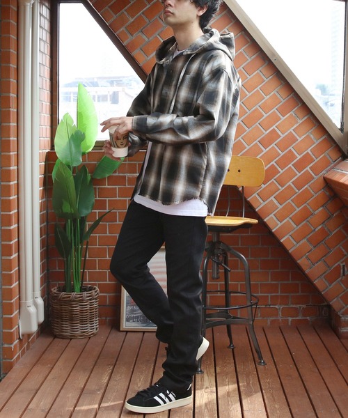 8(eight)(エイト)の「オーバーサイズフードシャツ(シャツ/ブラウス・メンズ・ブラック/ブルー/ブラウン・MEDIUM/LARGE)」の22枚目の写真