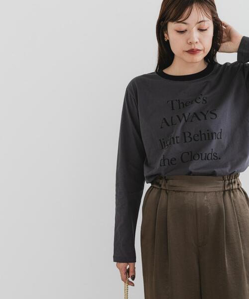 F by ROSSO（エフバイロッソ）の「F by ROSSO　ロゴプリントTシャツ（Tシャツ/カットソー・レディース・チャコールグレー/オフホワイト・FREE）」の10枚目の写真