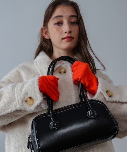 Bab（バブ）の「指穴ニットロングハンドウォーマー（手袋・レディース・ライトブルー/グレー/オレンジ/モカ・ONESIZE）」の11枚目の写真