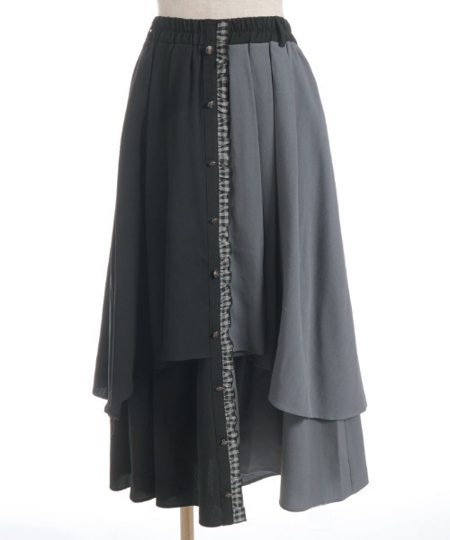 axes femme（アクシーズファム）の「前ボタンレイヤード風スカート（スカート・レディース・ブラック/ネイビー/ベージュ・FREE）」の9枚目の写真