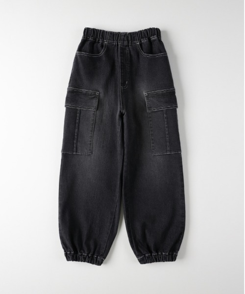 MPS(エムピーエス)の「【累計販売本数2,000万本突破の人気シリーズ】【MPS】デニムカーゴジョガーパンツ(キッズ向け / ロングセラー / ストレッチデニム / トレンド感あるシルエット)(デニムパンツ・キッズ・ブラック/ダークインディゴブルー・140/130/150/160)」の2枚目の写真