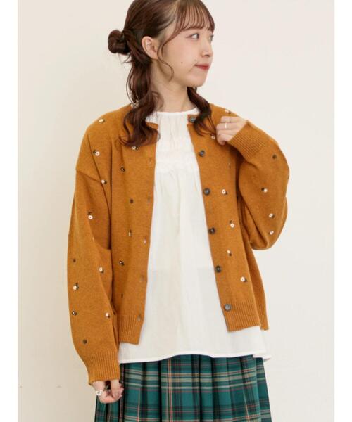 セール】花柄総刺繍ニットカーディガン（カーディガン/ボレロ